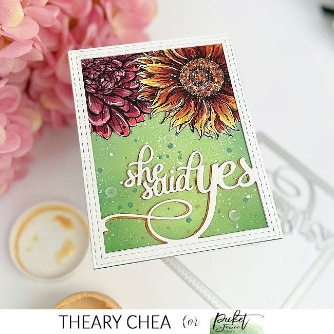 A2 She Said Yes Cover Plate Die - Picket Fence Studios