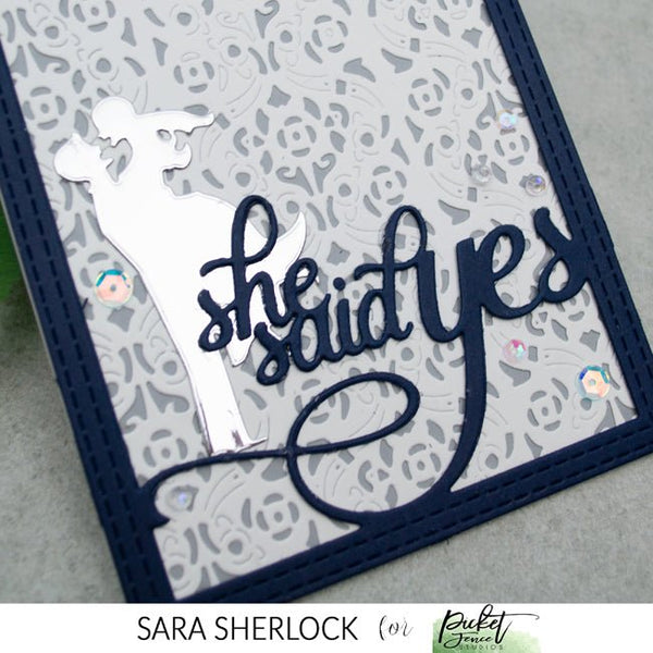 A2 She Said Yes Cover Plate Die - Picket Fence Studios