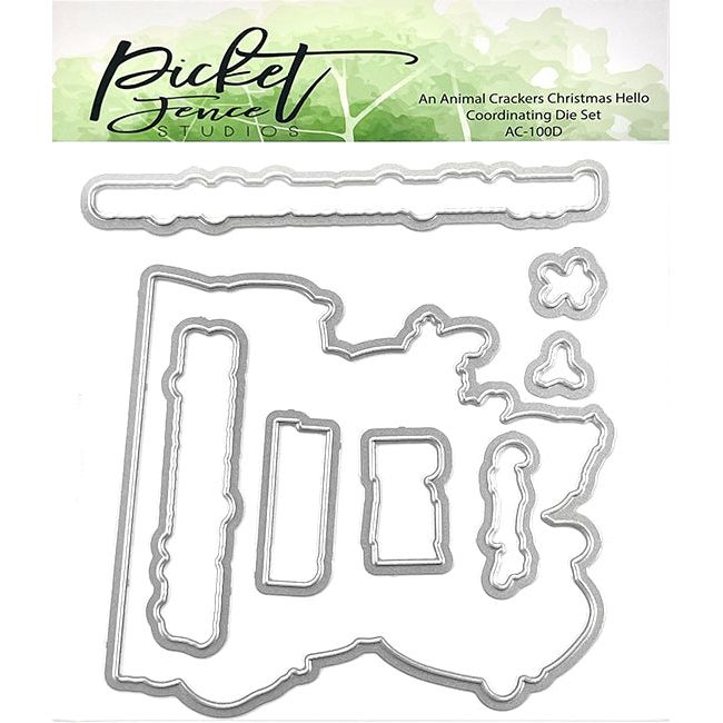 An Animal Crackers Christmas Hello Coordinating Die - Picket Fence Studios