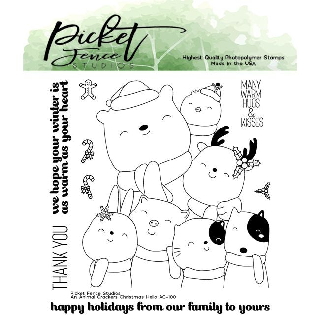 An Animal Crackers Christmas Hello Coordinating Die - Picket Fence Studios