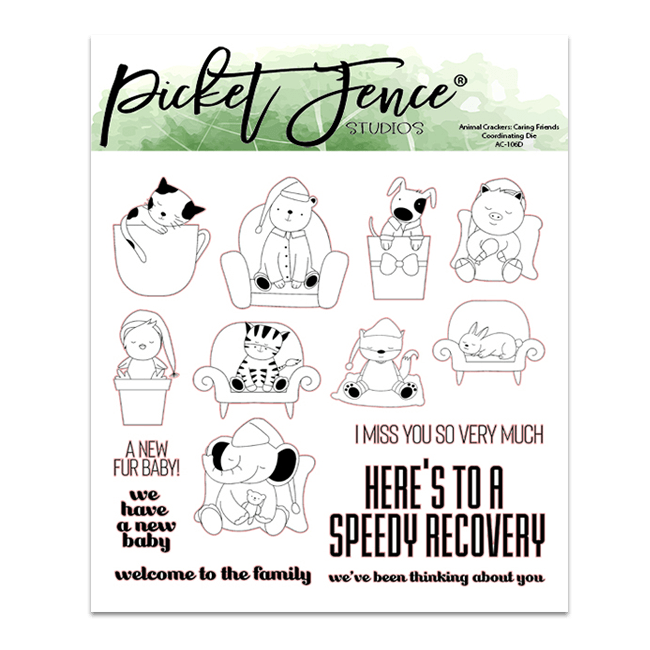 Animal Crackers: Caring Friends Coordinating Die - Picket Fence Studios