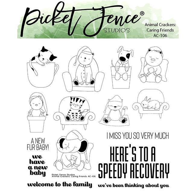 Animal Crackers: Caring Friends Coordinating Die - Picket Fence Studios