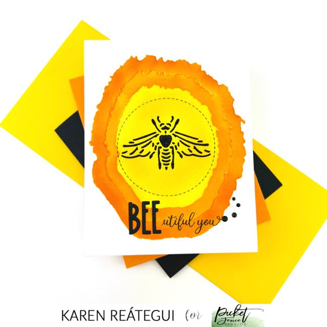 Bee Happy Negative Slim Line Die Cutting System Insert - Picket Fence Studios