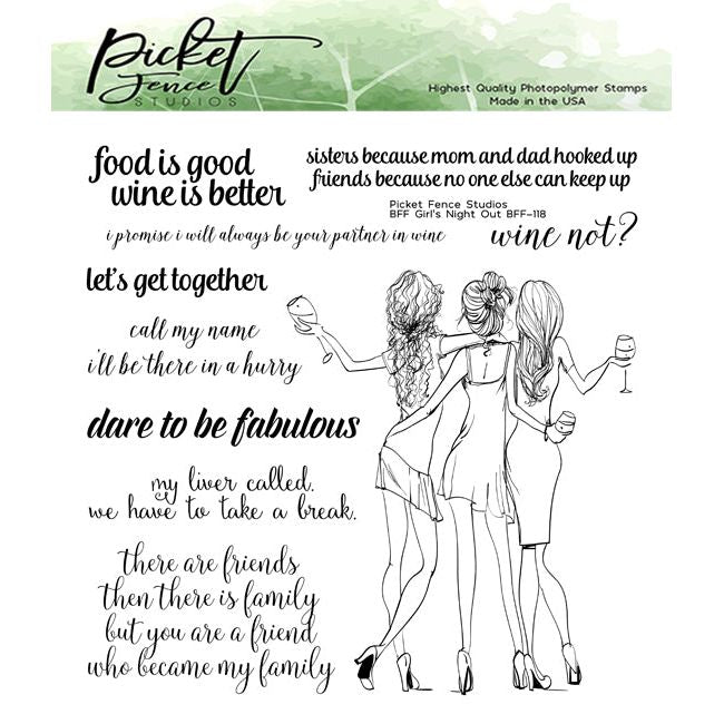 BFF Girl's Night Out Coordinating Die - Picket Fence Studios