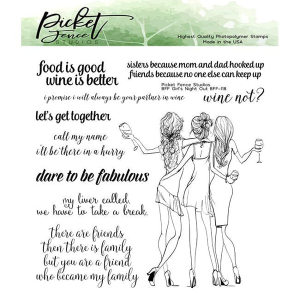 BFF Girl's Night Out Coordinating Die - Picket Fence Studios