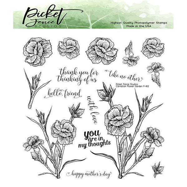 Carnation Flower Garden Coordinating Die - Picket Fence Studios