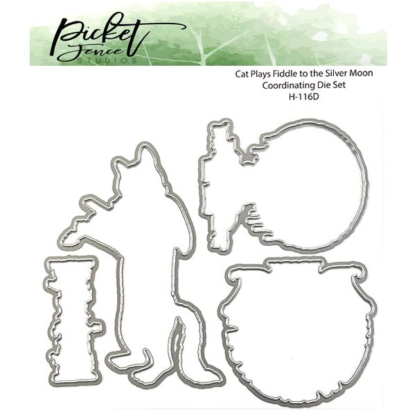 Cat Plays Fiddle to the Silver Moon Coordinating Die - Picket Fence Studios