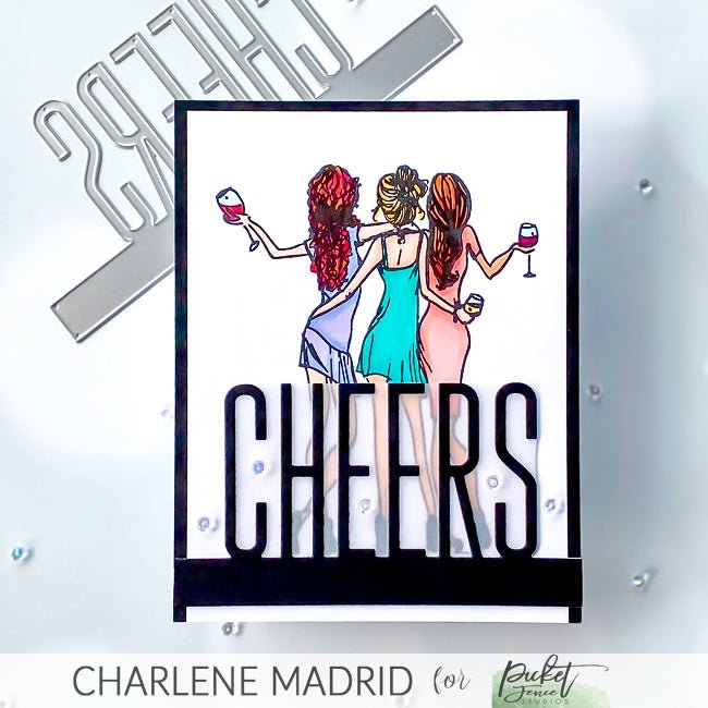 Cheers Word Topper Die - Picket Fence Studios