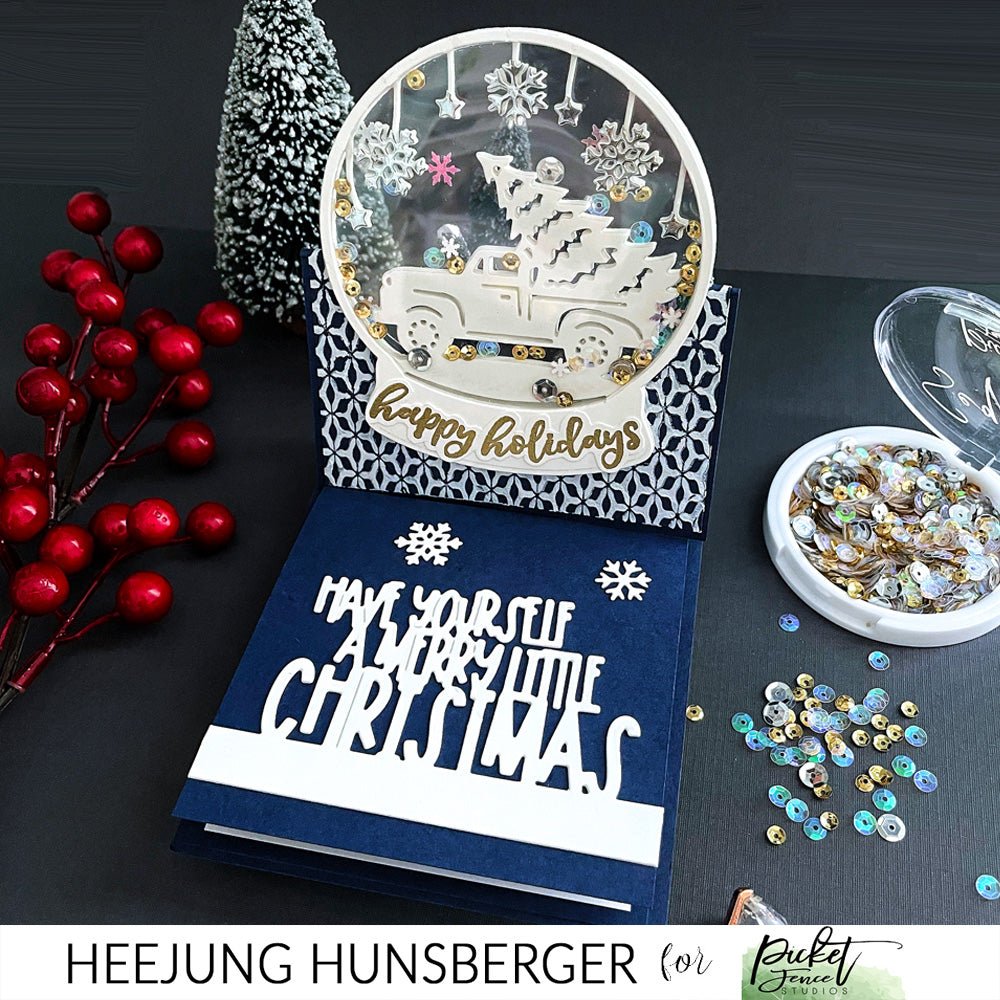 Christmas Tree Farm Delivery Snow Globe Die - Picket Fence Studios