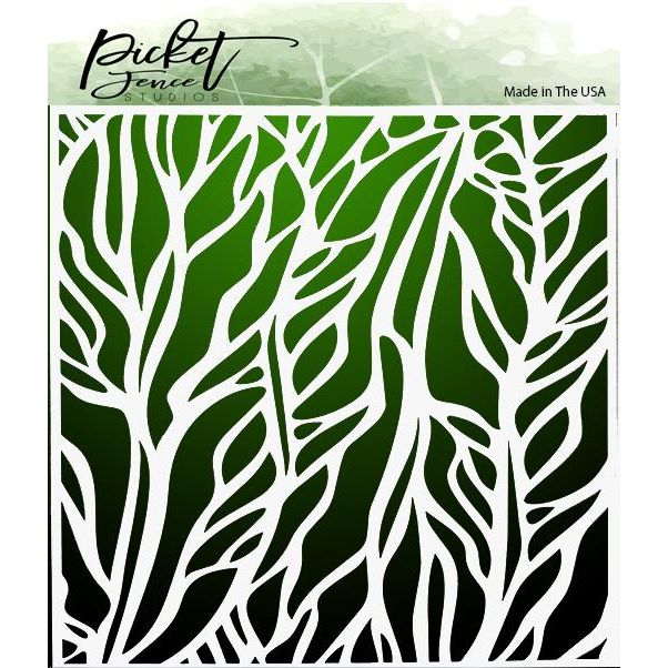 Details of a Wing 6x6 Stencil - Picket Fence Studios