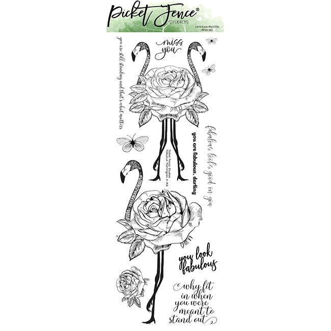 Fabulous Flamingoes Coordinating Die - Picket Fence Studios