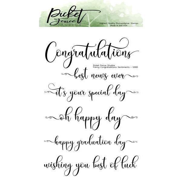Fancy Congratulations Sentiments - Picket Fence Studios