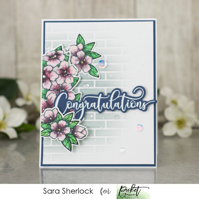 Fancy Congratulations Sentiments - Picket Fence Studios