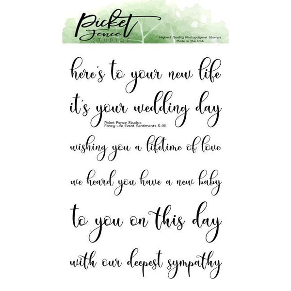 Fancy Life Events Sentiments Coordinating Die - Picket Fence Studios