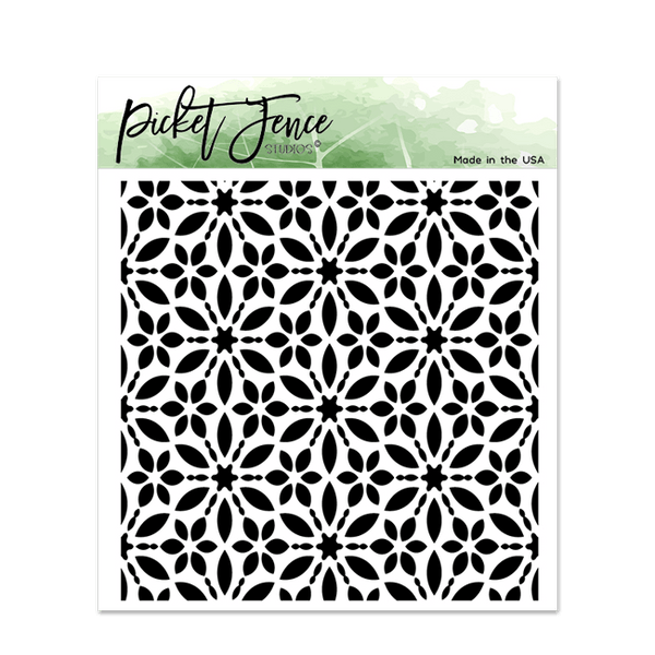 Flower Burst 6x6 Stencil - Picket Fence Studios