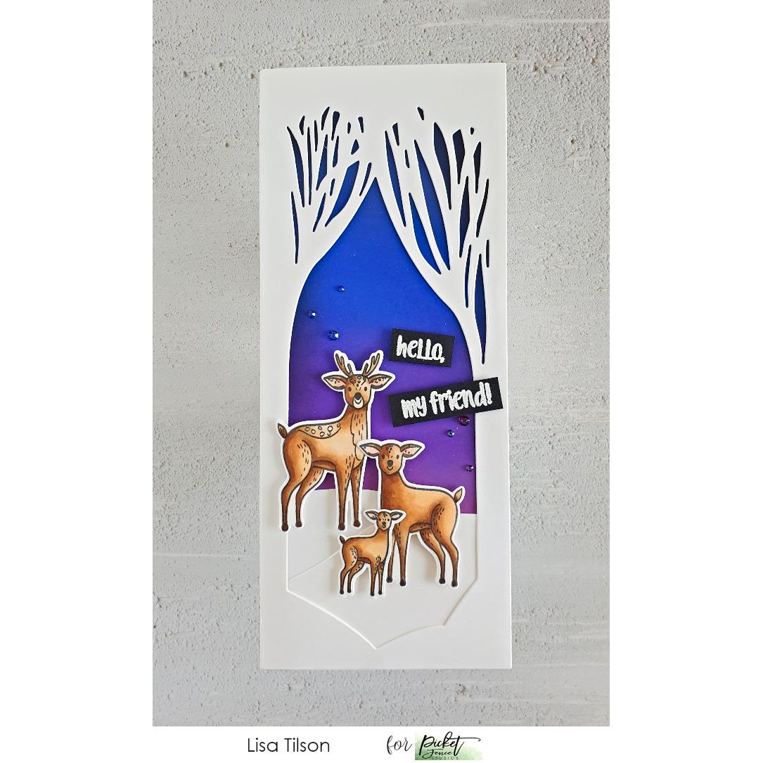 Forest Critters Stopping by to Say Hey Coordinating Die - Picket Fence Studios