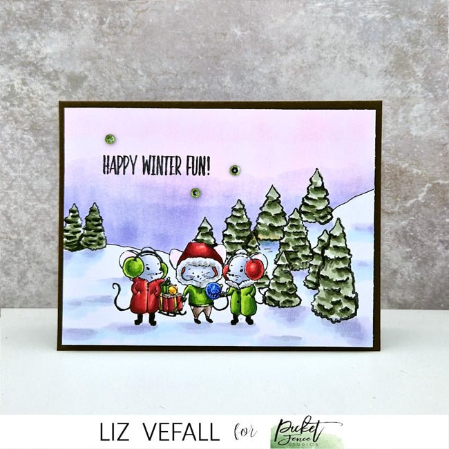 Frolicking Winter Friends - Picket Fence Studios