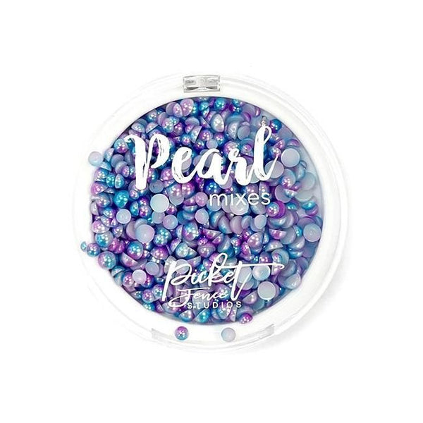 Gradient Flatback Pearls - Bright Blue & Soft Violet - Picket Fence Studios