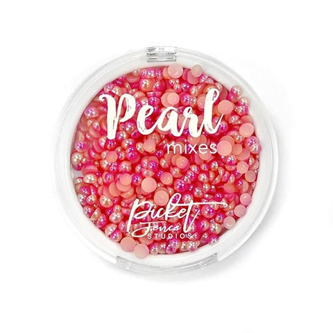 Gradient Flatback Pearls - Bright Pink & Coral - Picket Fence Studios