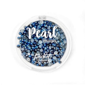 Gradient Flatback Pearls - Navy Blue & Charcoal Gray - Picket Fence Studios
