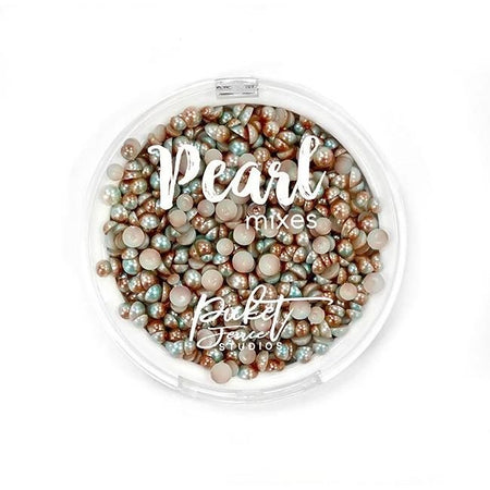 Gradient Flatback Pearls - Pale Blue & Soft Copper - Picket Fence Studios
