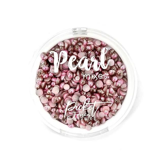 Gradient Flatback Pearls - True Pink & Milk Chocolate Brown - Picket Fence Studios