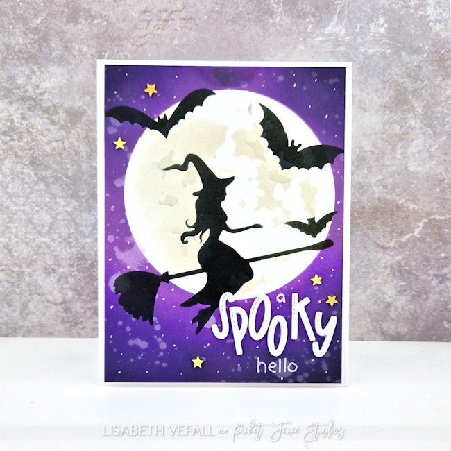 Haunted Moon Blending Stencil - Picket Fence Studios