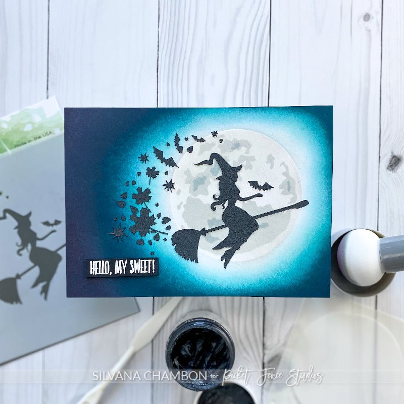 Haunted Moon Blending Stencil - Picket Fence Studios