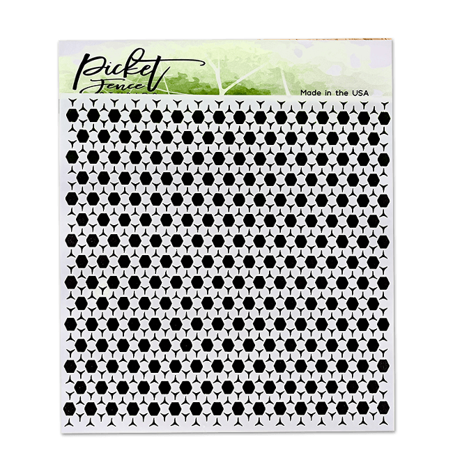 Hexagon Randomness 6x6 Stencil - Picket Fence Studios