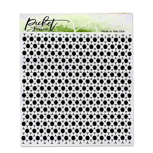 Hexagon Randomness 6x6 Stencil - Picket Fence Studios