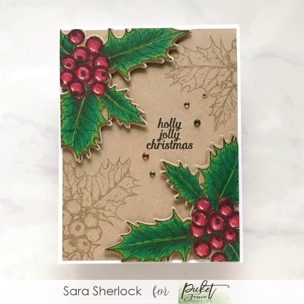 Holly Jolly Christmas Coordinating Die - Picket Fence Studios