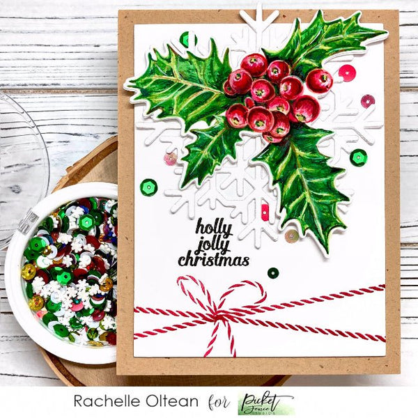 Holly Jolly Christmas Coordinating Die - Picket Fence Studios