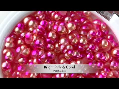 Flatback Pearls - Bright Pink & Coral