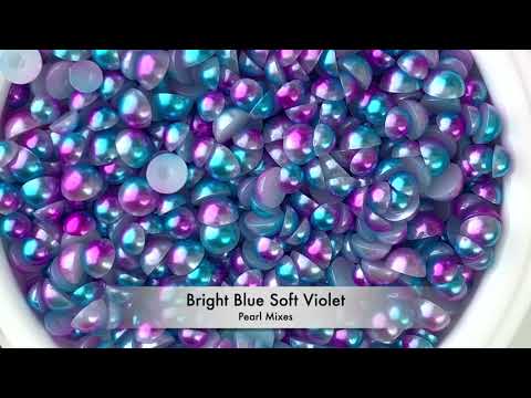 Gradient Flatback Pearls - Bright Blue & Soft Violet