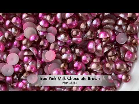 Gradient Flatback Pearls - True Pink & Milk Chocolate Brown