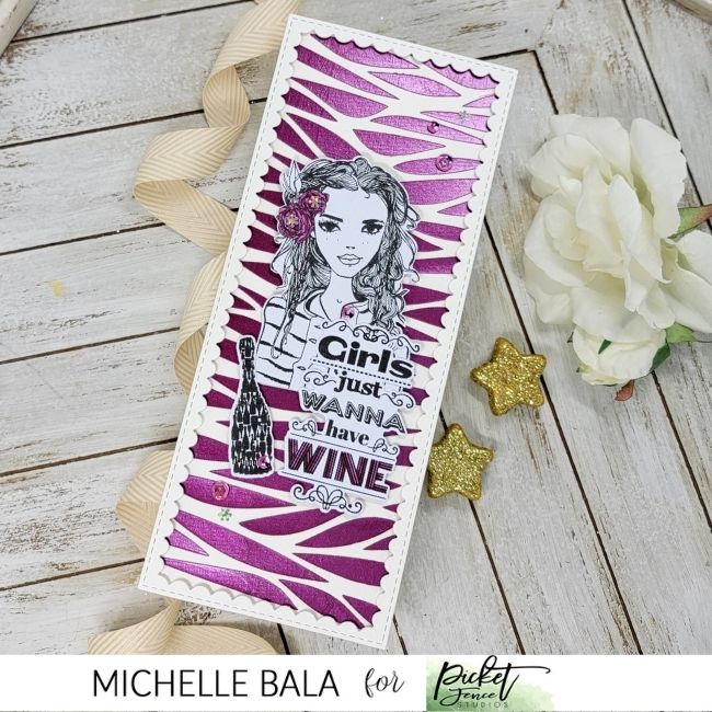 Just Wanna Have Wine Coordinating Die - Picket Fence Studios