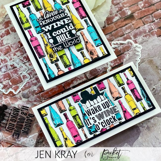 Just Wanna Have Wine Coordinating Die - Picket Fence Studios