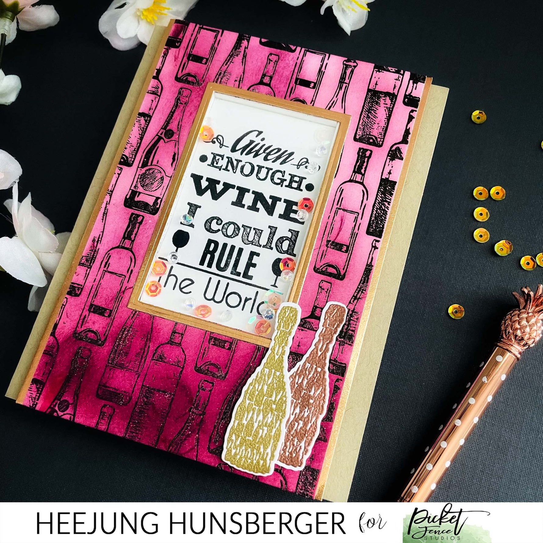 Just Wanna Have Wine Coordinating Die - Picket Fence Studios