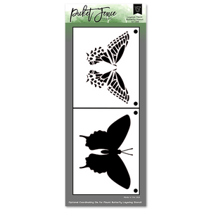 Layered Flaunt Butterfly Stencil - Picket Fence Studios