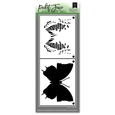 Layered Wander Butterfly Stencil - Picket Fence Studios