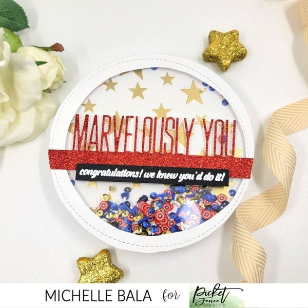 Marvelously You Word Topper Die - Picket Fence Studios