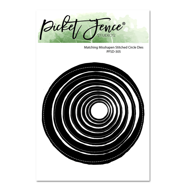 Matching Misshapen Stitched Circle Dies - Picket Fence Studios