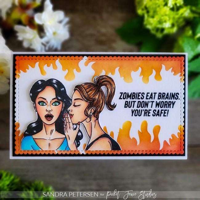 Mini Hot Flashes Stencil - Picket Fence Studios