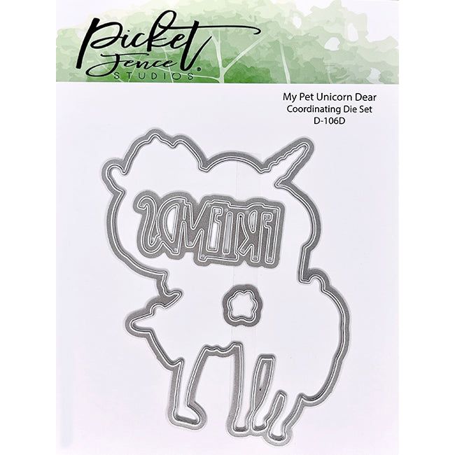 My Pet Unicorn Dear Coordinating Die - Picket Fence Studios