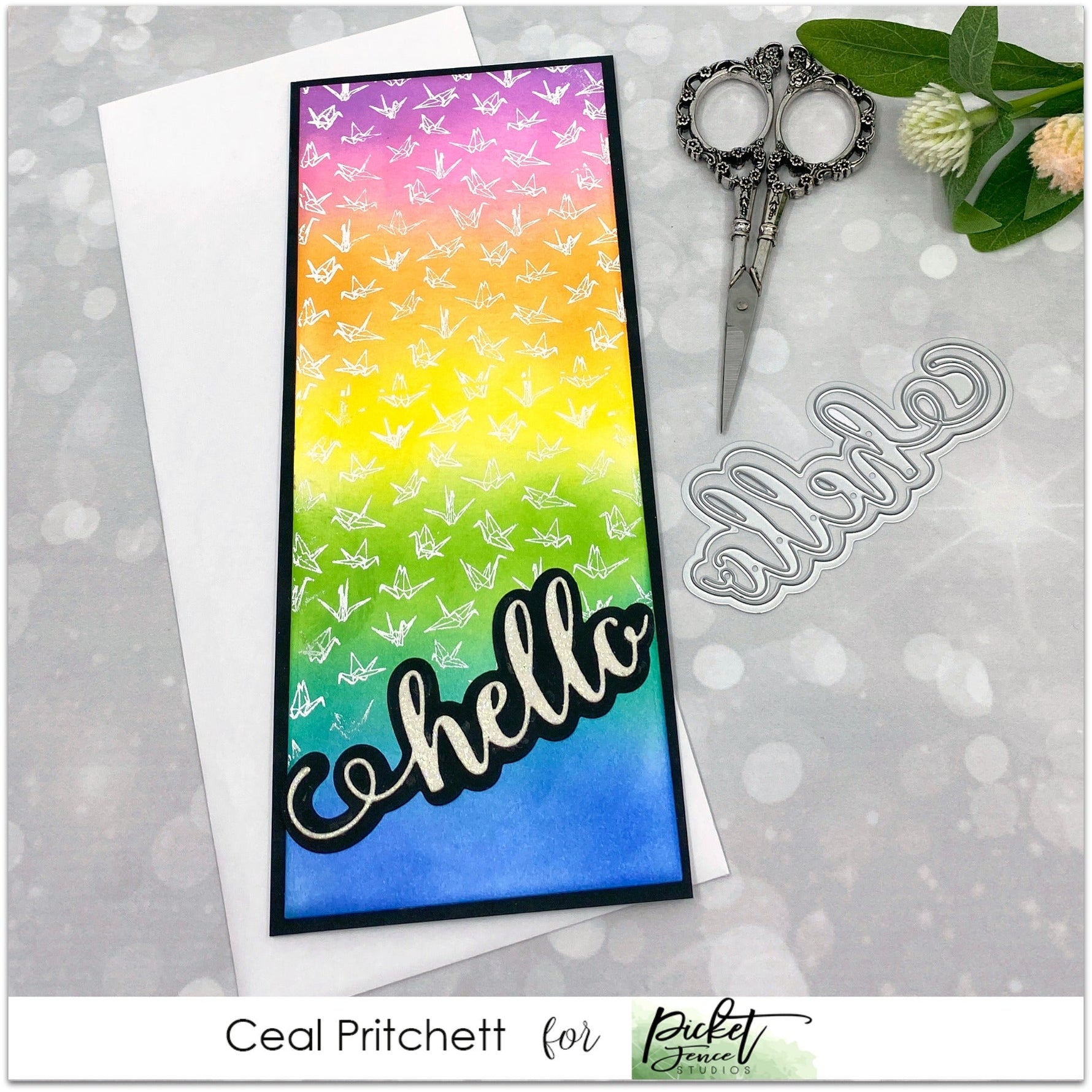 Paper Cranes 4x4 Seamless Stamp - Picket Fence Studios