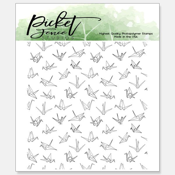 Paper Cranes 4x4 Seamless Stamp - Picket Fence Studios