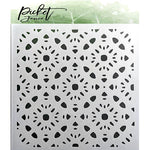 Pattern of Flowers 6x6 Stencil - Picket Fence Studios