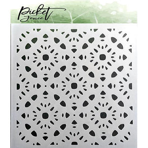 Pattern of Flowers 6x6 Stencil - Picket Fence Studios