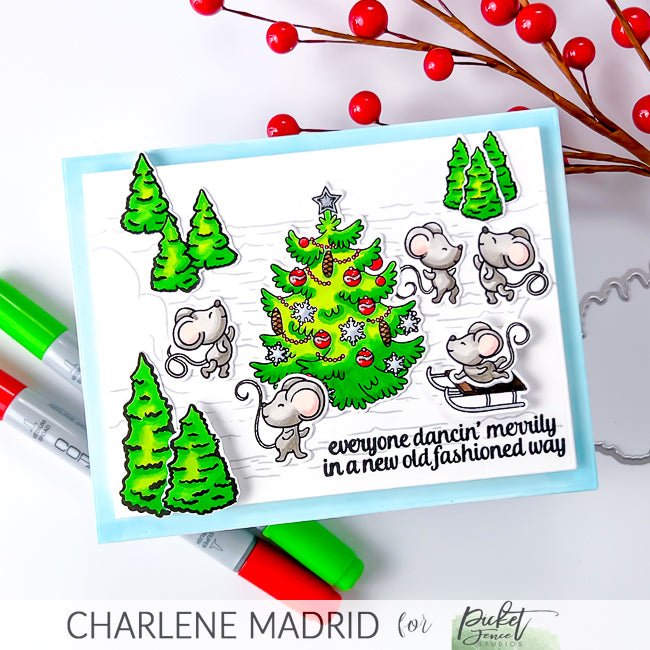 Rockin' around the Christmas Tree Coordinating Die - Picket Fence Studios