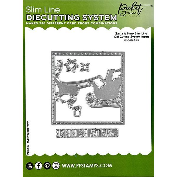 Santa is Here Slim Line Die Cutting System Insert - Picket Fence Studios